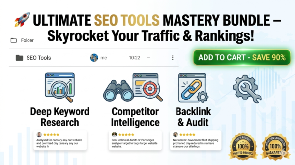pro level seo tools pack (save 90%) keyword research, backlinks & audit tools.
